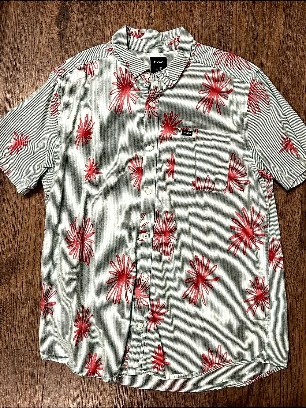 RVCA Men's Striped Shirt Size Large Like New